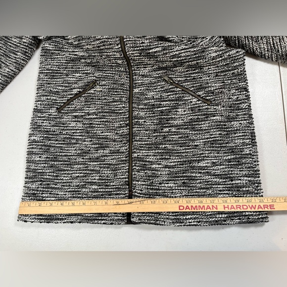 Sanctuary Women's Black and White tweed bomberJacket, long, zipper front ,size L - Picture 15 of 17